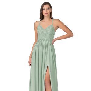 Azazi Agave Jeanna long bridesmaid dress A14P